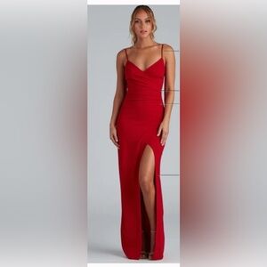 Windsor Red Maxi Dress with Slit